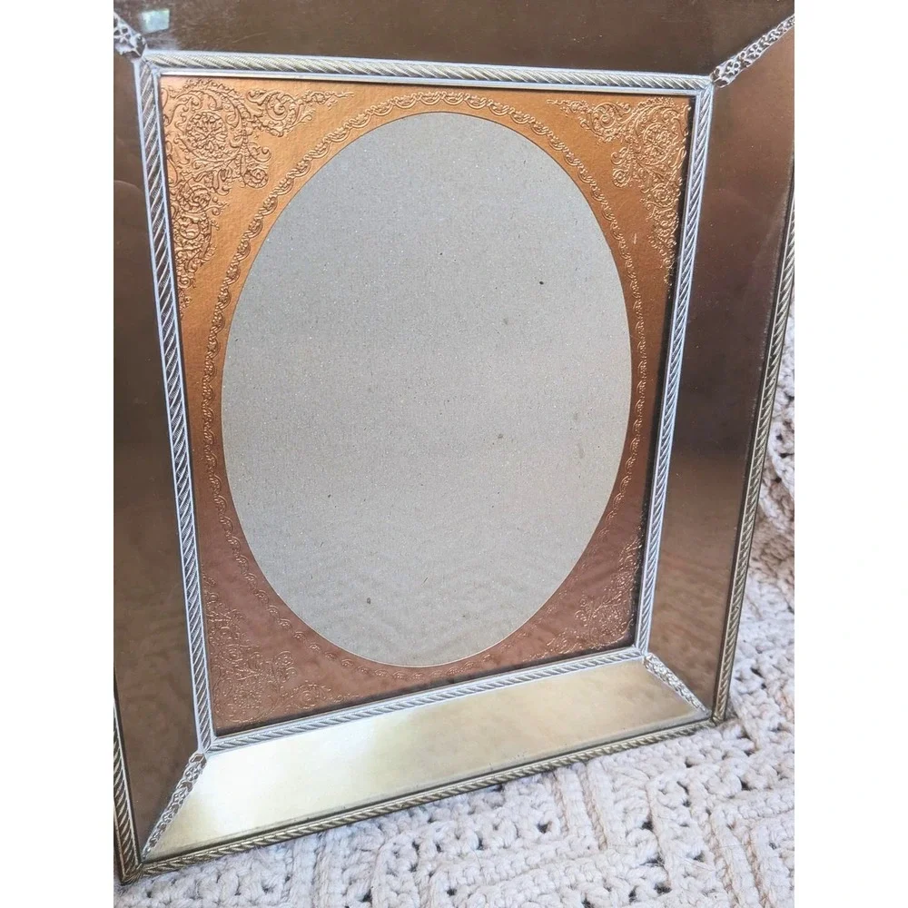 Vintage Ornate Picture Frame 8x10 Beveled Gold Filigree Oval Border Ball Feet